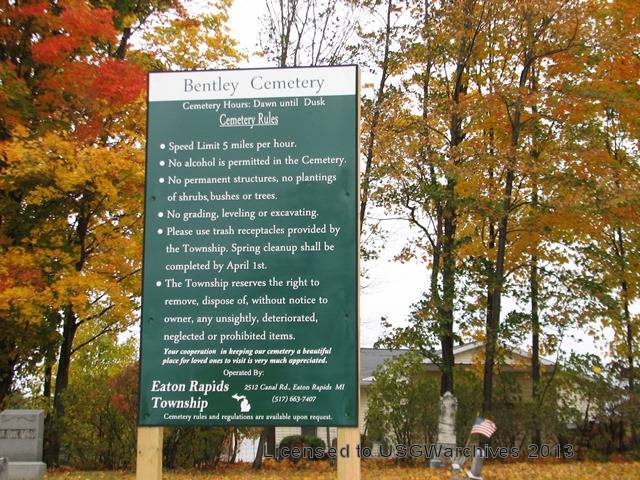 Bentley Cemetery Sign